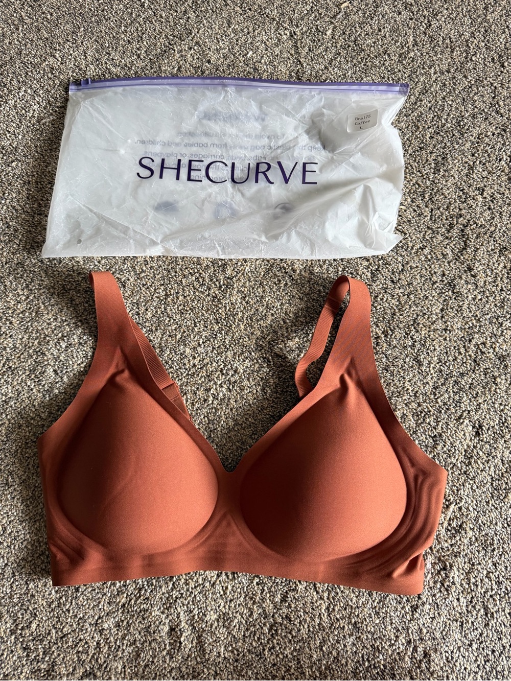 SheCurve Seamless T-Shirt Bra in Rust